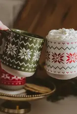 Sweet Water Decor Green Fair Isle Sweater Coffee Mug