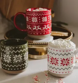 Sweet Water Decor Red Fair Isle Sweater Coffee Mug