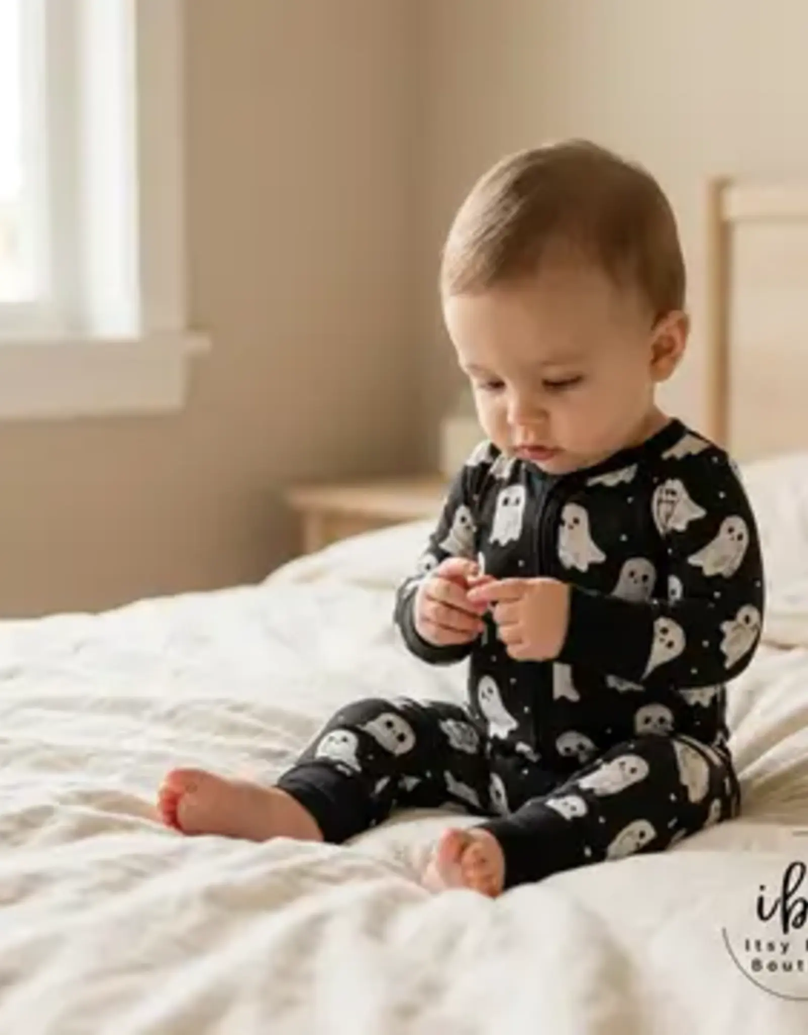 Itsy Bitsy Boutique Halloween Ghost Bamboo Romper