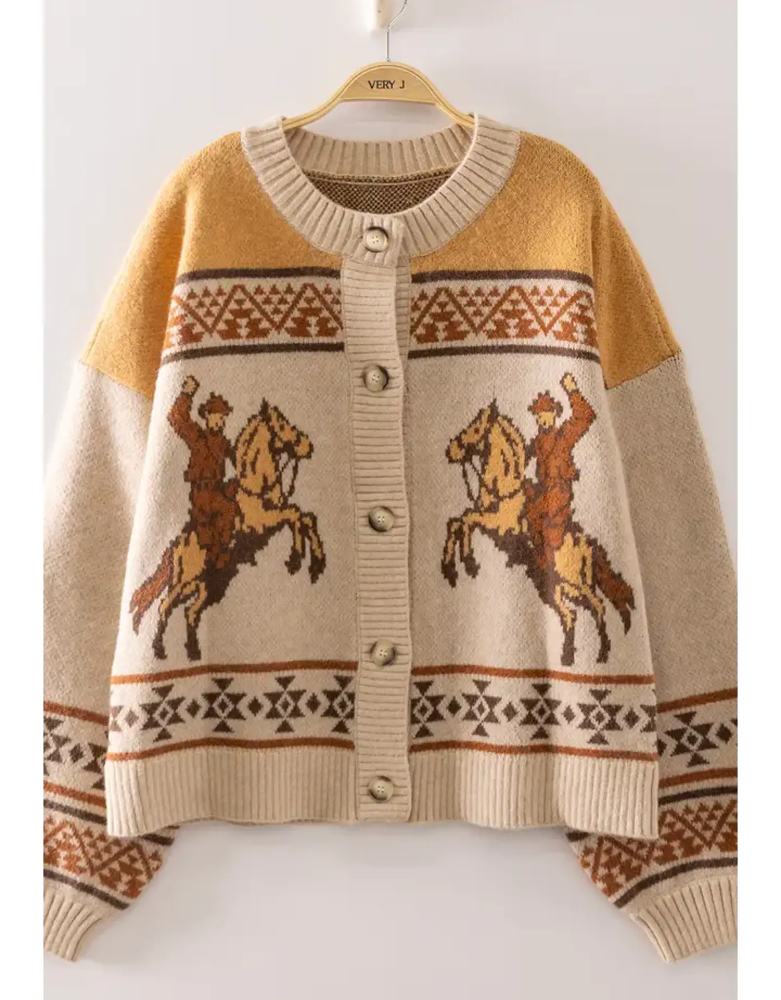 Very J Western Cowboy Knit Cardigan