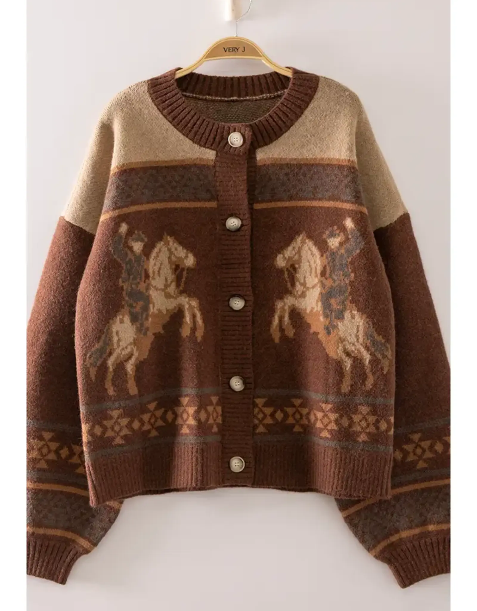 Very J Western Cowboy Knit Cardigan