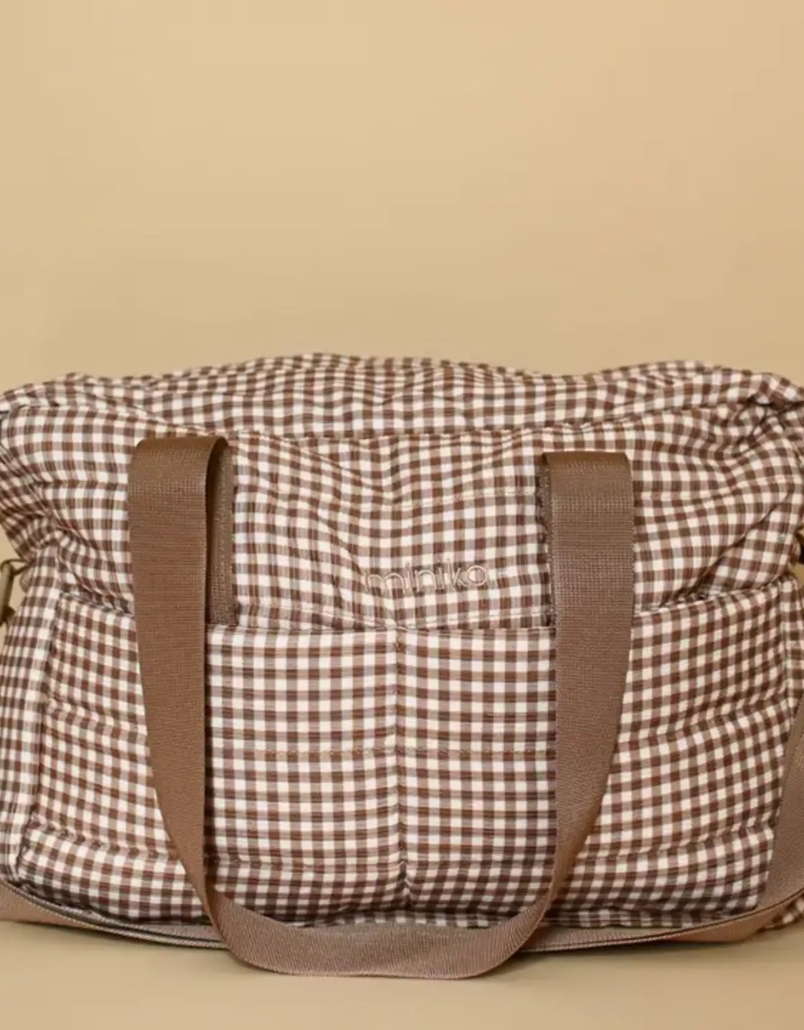Minika Diaper Bag, Vichy Brown