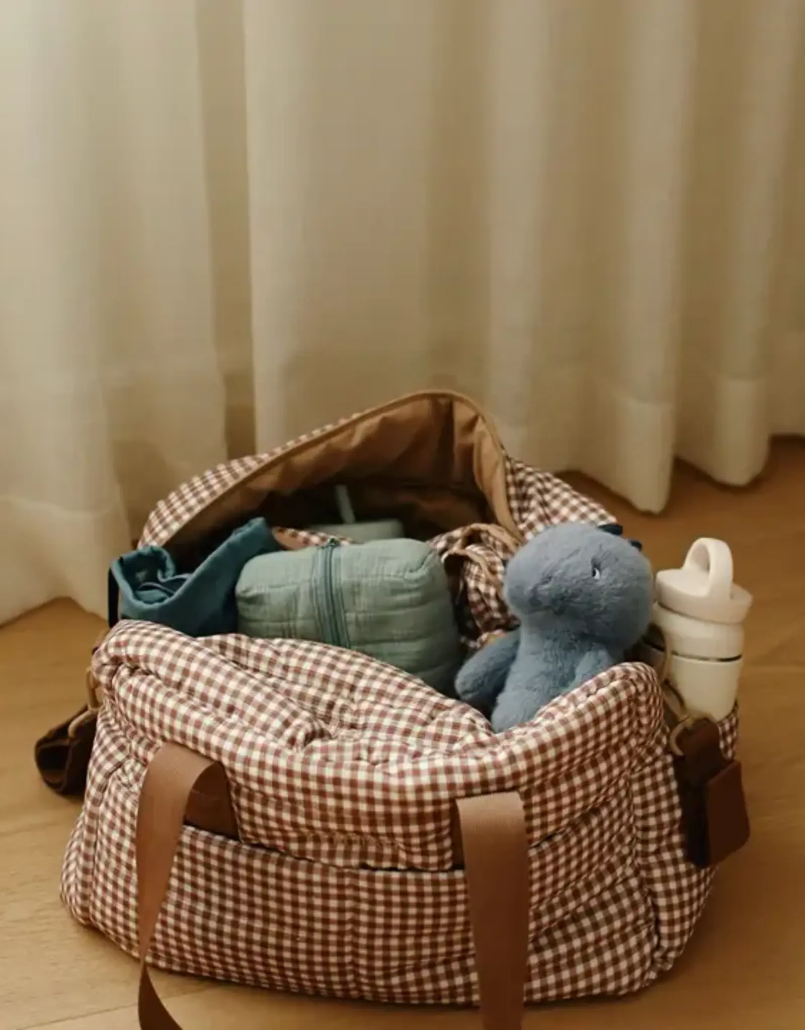 Minika Diaper Bag, Vichy Brown