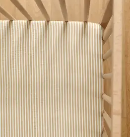 Minika Crib Sheet, Stripe Beige