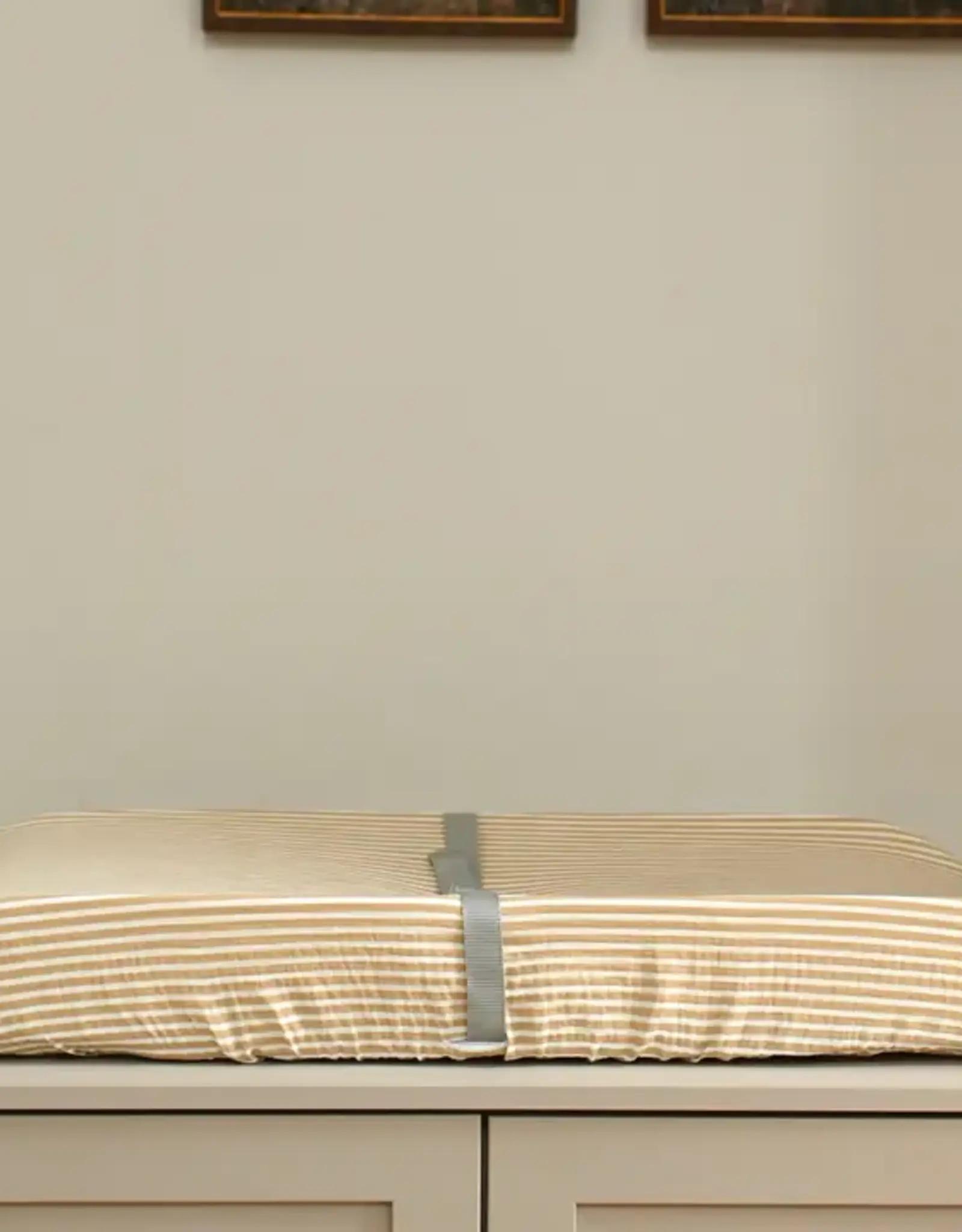 Minika Changing Pad Cover, Stripe Beige