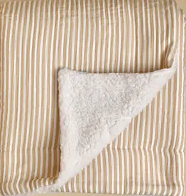 Minika Sherpa Blanket, Stripe Beige