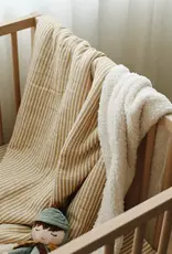 Minika Sherpa Blanket, Stripe Beige
