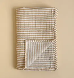 Minika Muslin Swaddle, Stripe Beige