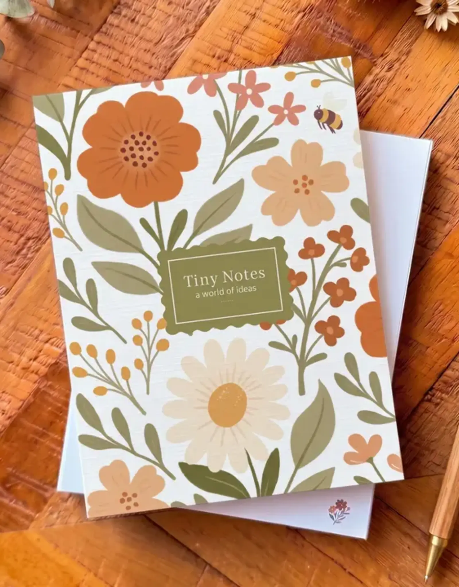 Luly Studio Co Tiny Notepad Jotter, White Floral