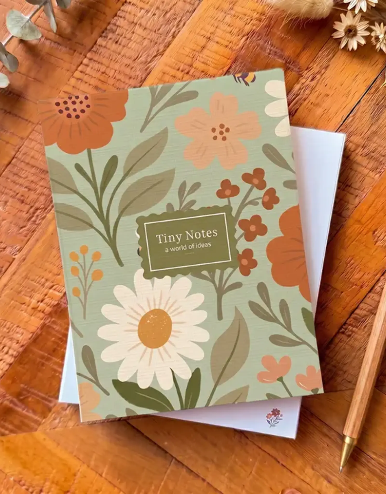 Luly Studio Co Tiny Notepad Jotter, Green Floral