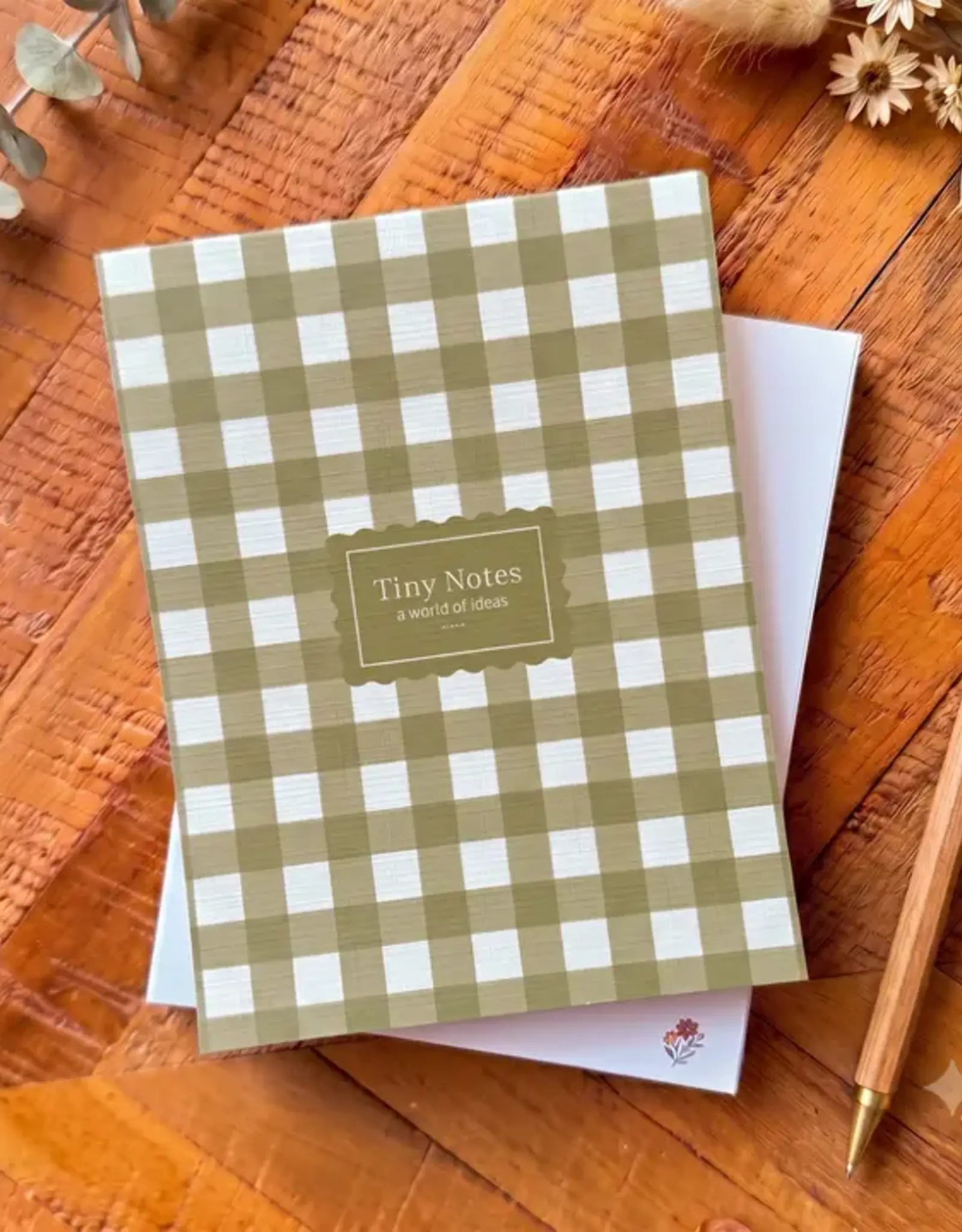 Luly Studio Co Tiny Notepad Jotter, Green Stripes