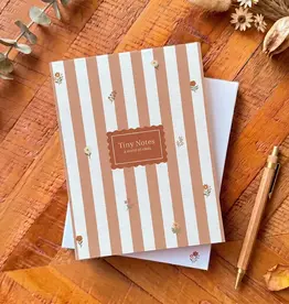 Luly Studio Co Tiny Notepad Jotter, Terracota Stripes