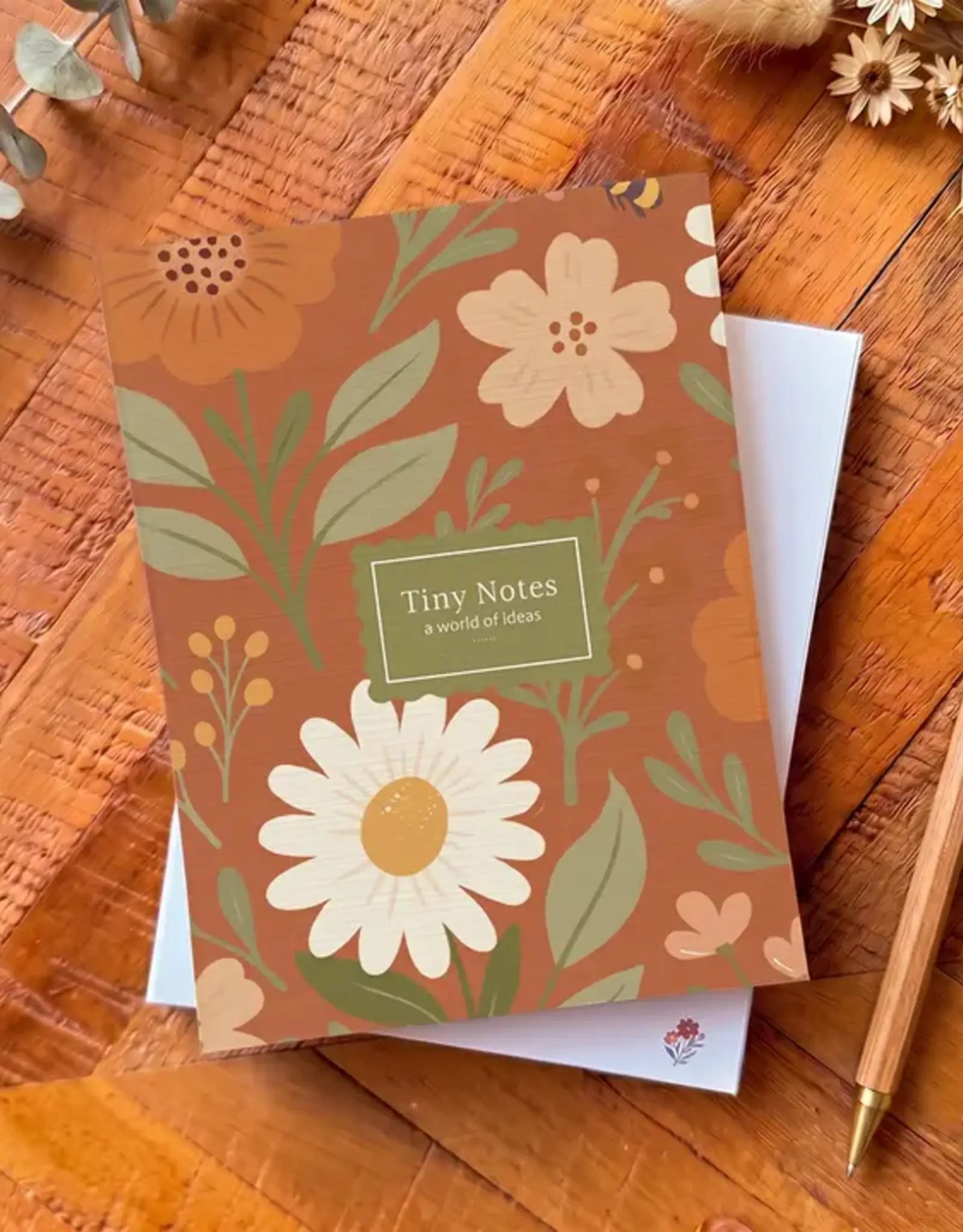 Luly Studio Co Tiny Notepad Jotter, Terracota Floral