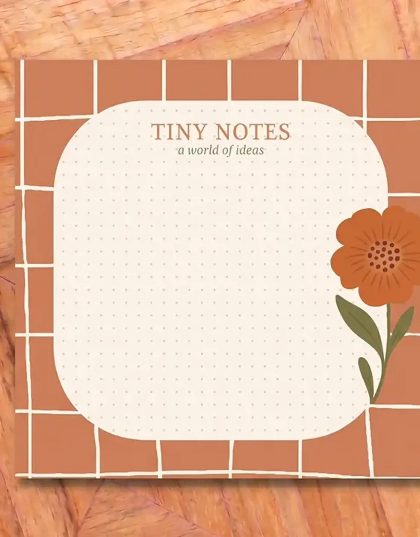 Luly Studio Co Mini Notepad, Terracota Flower & Stripe