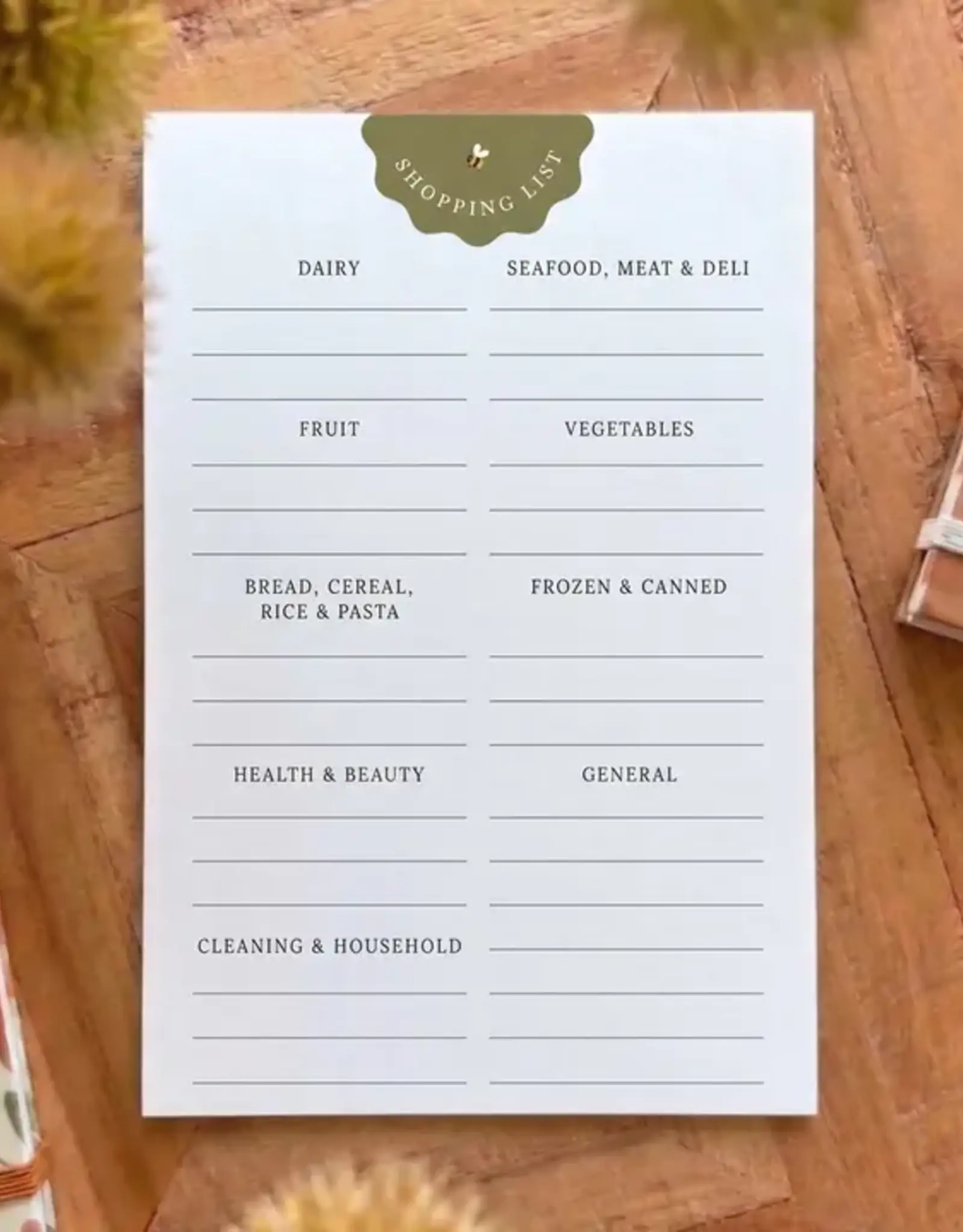 Luly Studio Co Minimalistic Shopping List Planner
