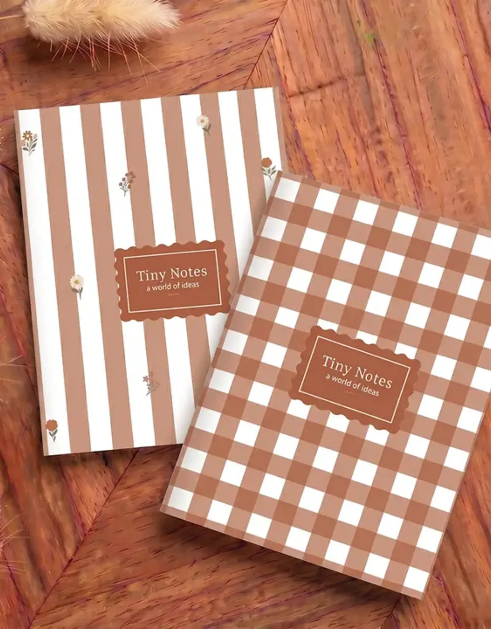 Luly Studio Co Notebook Set, Terracota Gingham Stripes