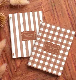 Luly Studio Co Notebook Set, Terracota Gingham Stripes