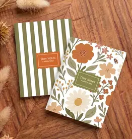 Luly Studio Co Notebook Set, Flowers & Green Stripes