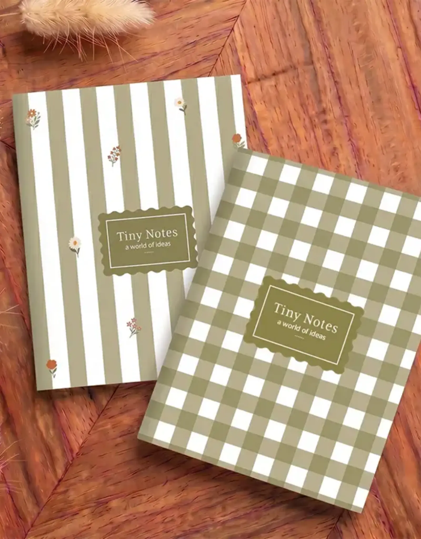 Luly Studio Co Notebook Set, Green Gingham & Stripes
