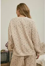 Blu Pepper Disty Floral Boxy Crew Neck