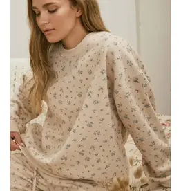Blu Pepper Disty Floral Boxy Crew Neck