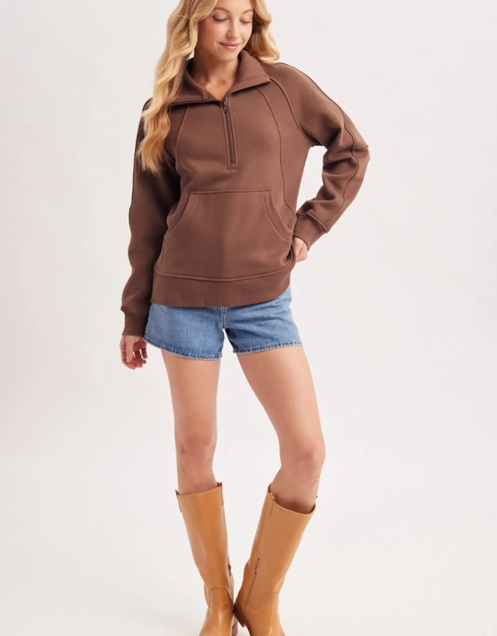 Raglan Quarter Zip Pullover