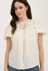 Blu Pepper Lace Short Sleeve Top