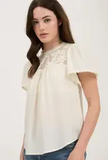 Blu Pepper Lace Short Sleeve Top