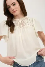 Blu Pepper Lace Short Sleeve Top