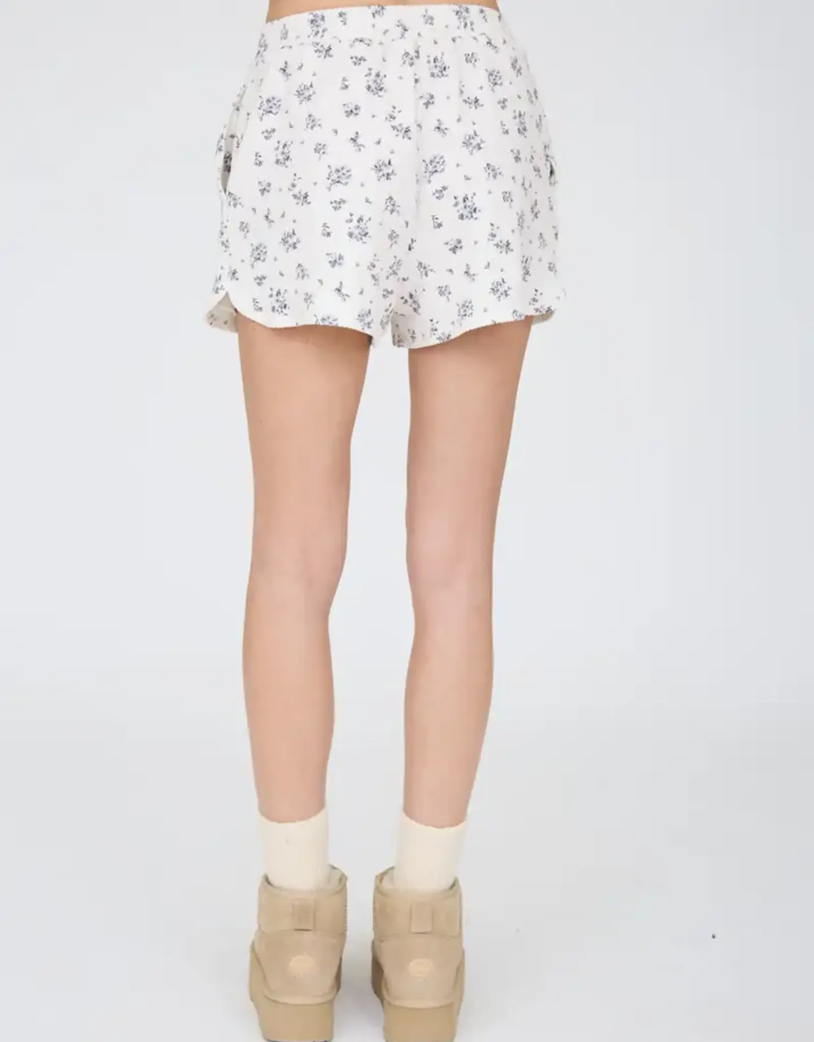 Blu Pepper Floral Ribbed Knit Lounge Short