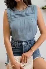 Blu Pepper Sleeveless Lace Edge Top