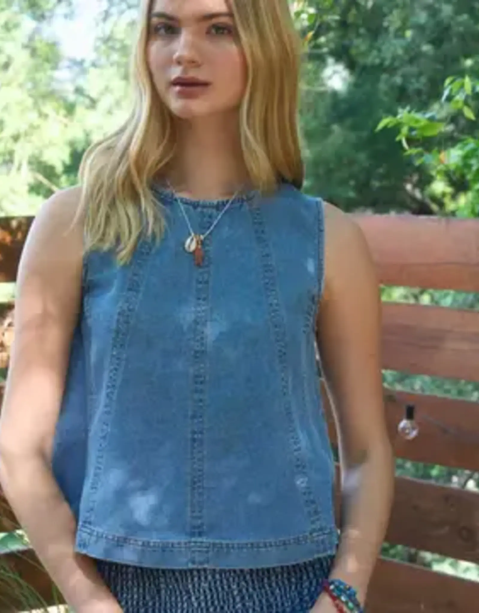 Blu Pepper Sleeveless Denim Top