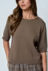 Blu Pepper Raw Edge Half Sleeve Sweater