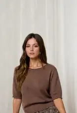 Blu Pepper Raw Edge Half Sleeve Sweater