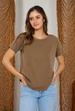 Blu Pepper Round Neck Short Sleeve Knit Top