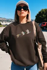 Blonde Ambition Embroidered Flying Mallards Crewneck