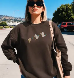 Blonde Ambition Embroidered Flying Mallards Crewneck