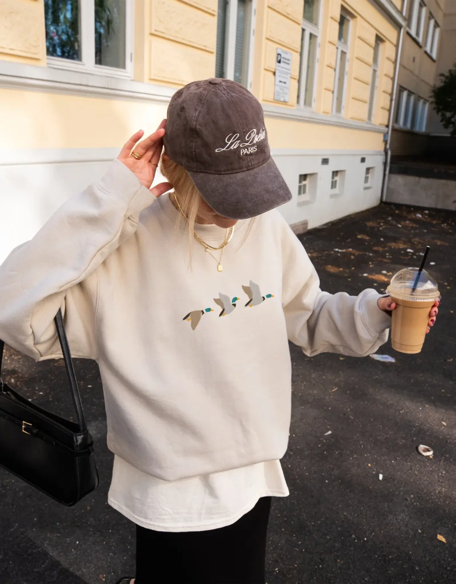 Blonde Ambition Embroidered Flying Mallards Crewneck