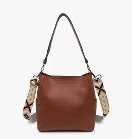Jen & Co. Penny Bucket Bag w/Guitar Strap, Brown