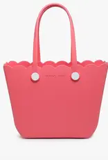 Jen & Co. Rose Scalloped Versa Tote, Coral Pink