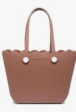 Jen & Co. Rose Scalloped Versa Tote, Mocha