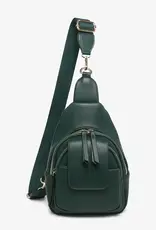 Jen & Co. Sophia Sling Bag w/Flapover Pocket, Dark Forest