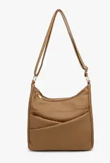 Jen & Co. Lilian Dual Zip Crossbody Bag, Walnut