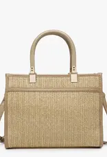 Jen & Co. Kaya Rattan Satchel Bag, Tan