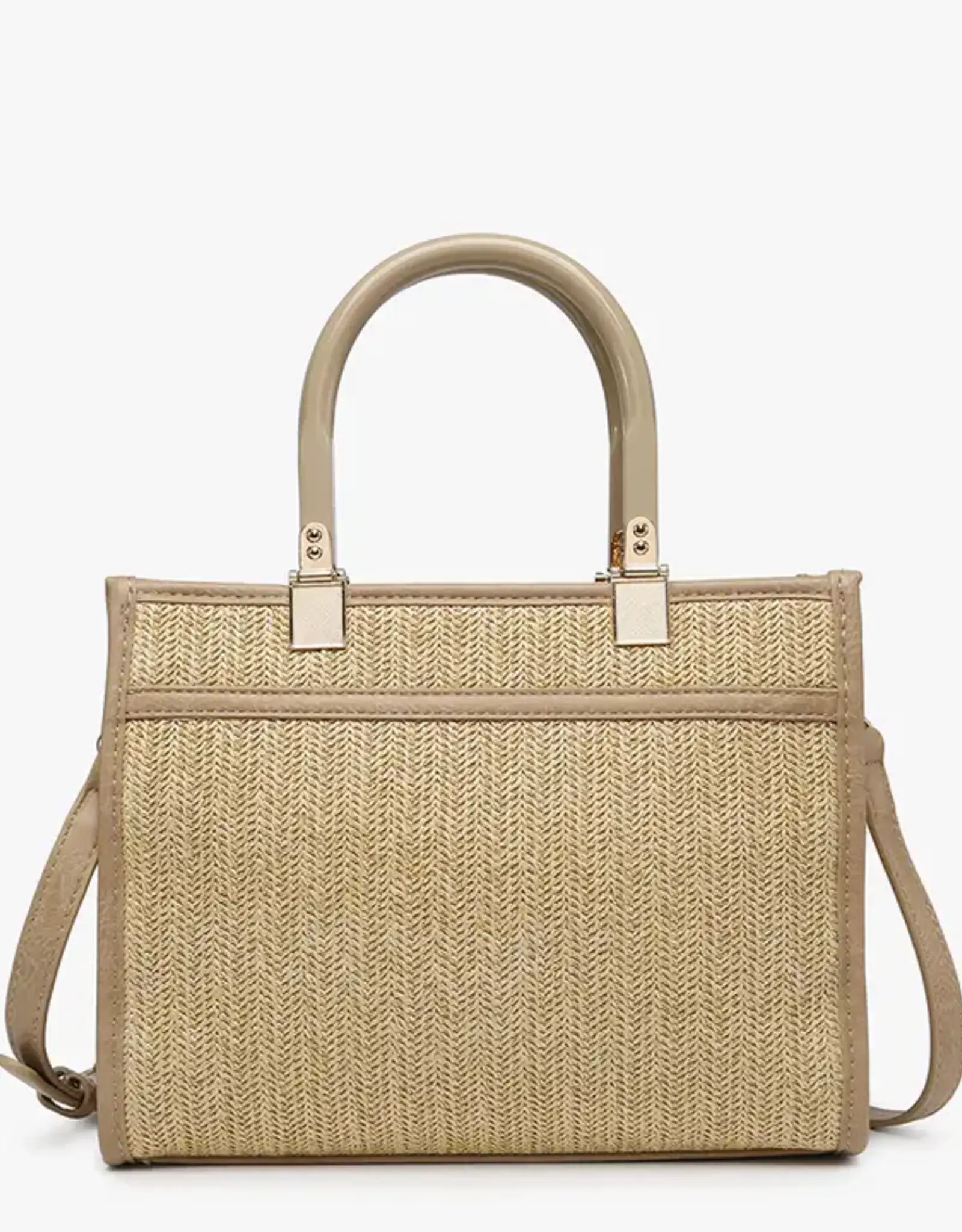 Jen & Co. Kaya Rattan Satchel Bag, Tan