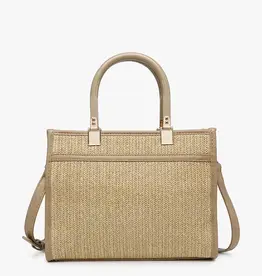 Jen & Co. Kaya Rattan Satchel Bag, Tan