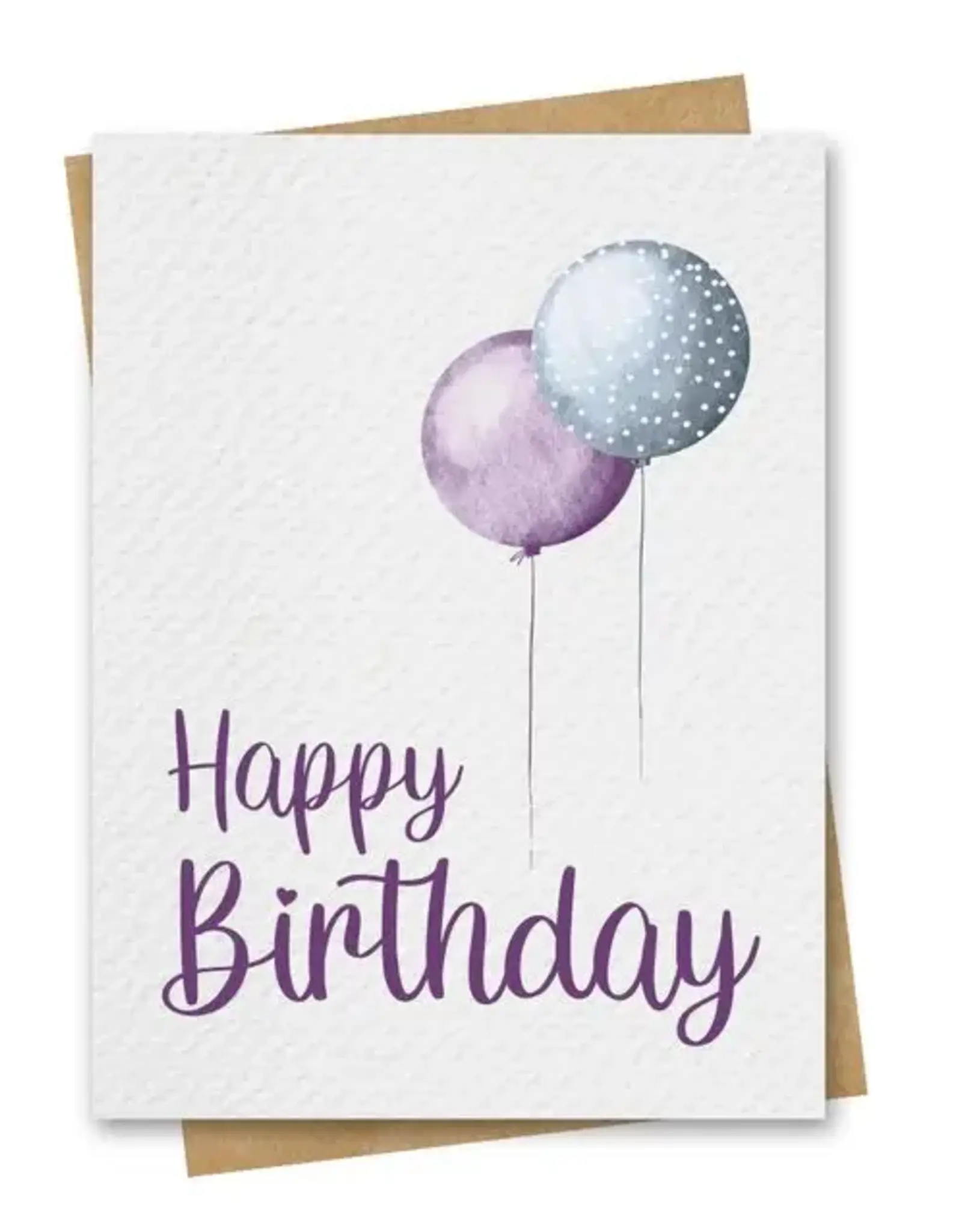 Paper Kuts Card, Blue & Purple Balloons Birthday