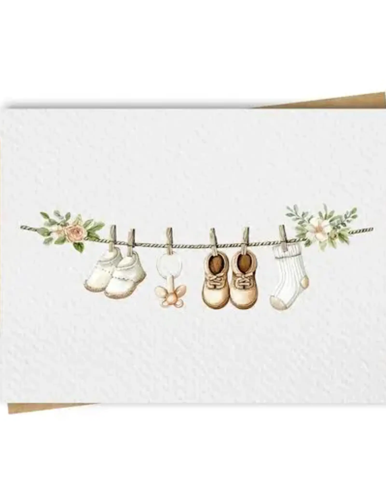 Paper Kuts Card, Watercolor Baby Clothing Line