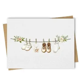 Paper Kuts Card, Watercolor Baby Clothing Line