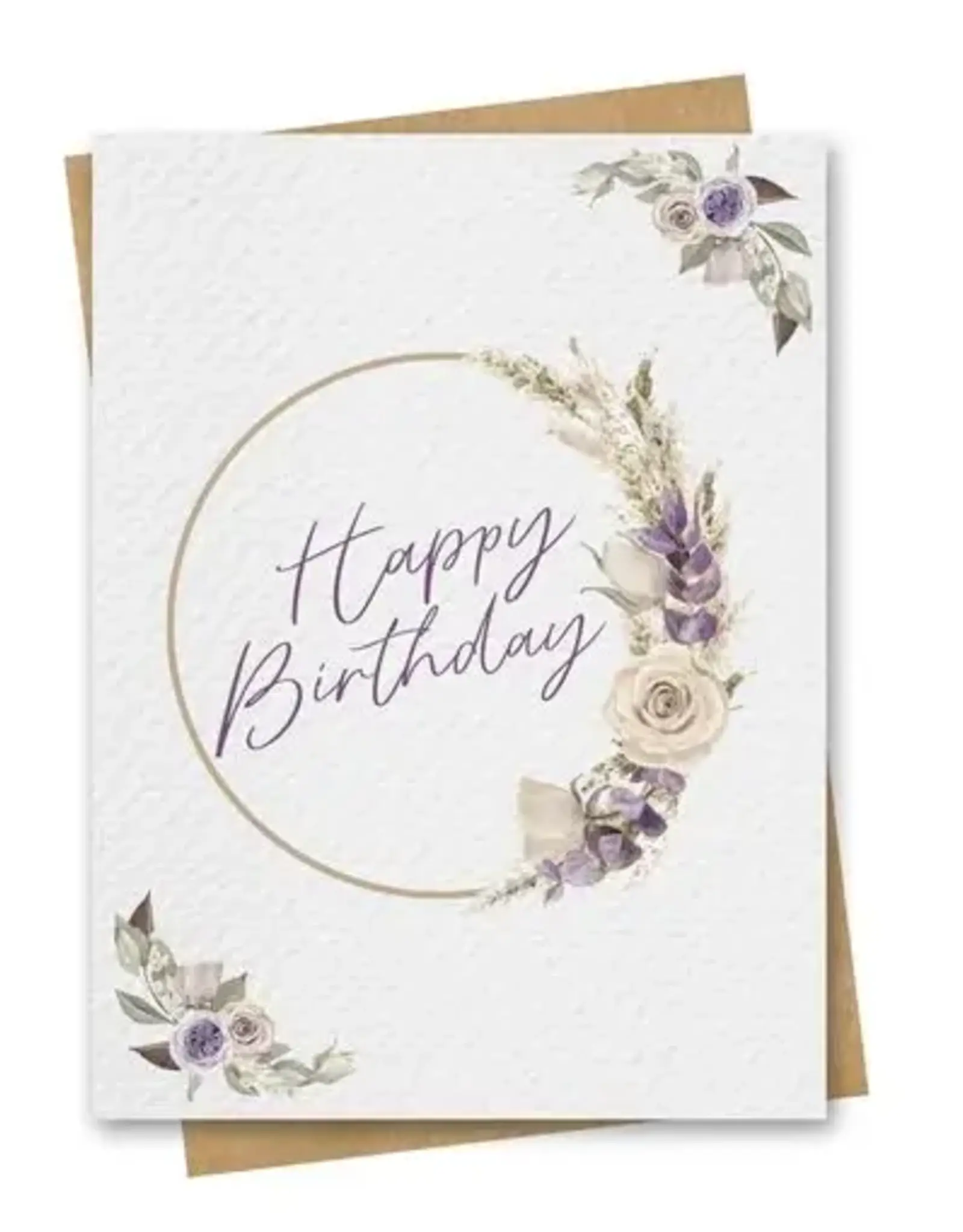Paper Kuts Card, Purple Floral Happy Birthday